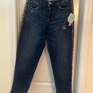 Brand New Knox Rose Ankle Jeans with Detail Design on Side, Size 8